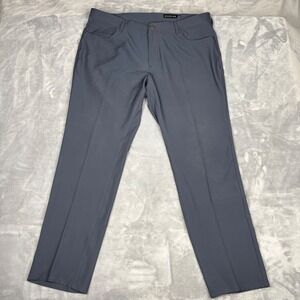DUNNING Men's Charcoal Gray Performance Golf Pants 40x32 Flat Front‎ Stretch